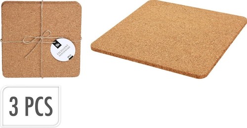 Square cork placemats - square,