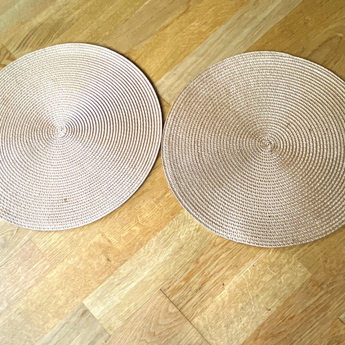 Set round woven beige - set,