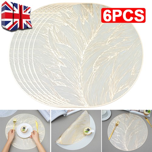 6pcs round pvc placemats - pvc, heat
