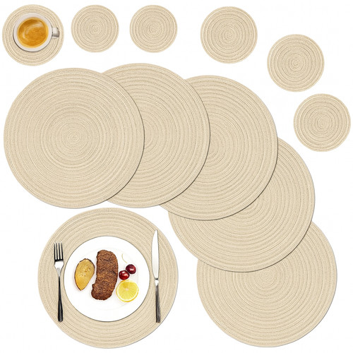 Set round placemats - set, 6