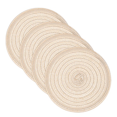 Pcs beige round woven - pcs,