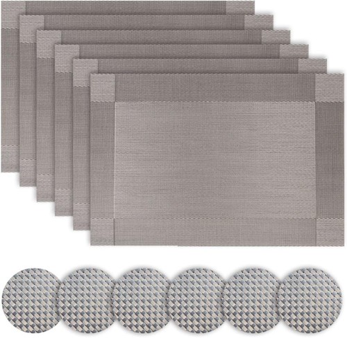 Silver grey placemats and - grey,