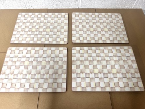Brown check placemats mocha - brown,