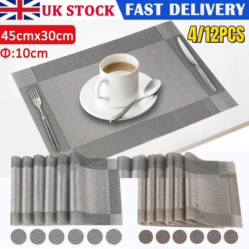 12pcs placemats coasters - 4/8/12pcs, &