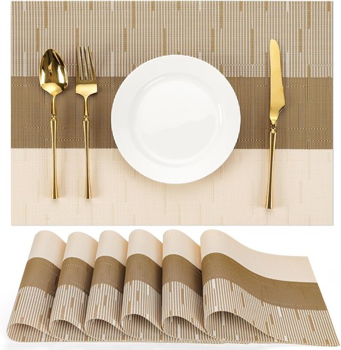 Placemats set vinyl woven - of,