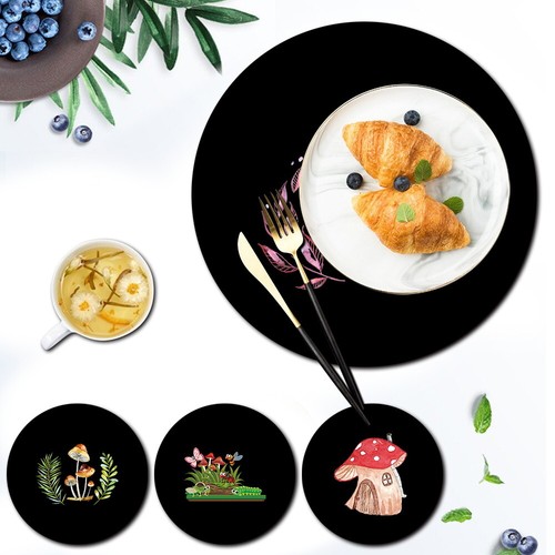 Round placemats dining - round, table