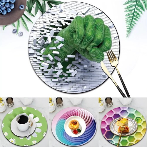 Printed leather placemats - leather,