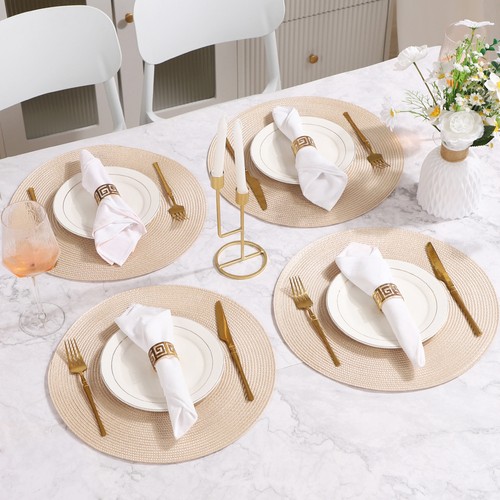Round woven pcs placemats - round,