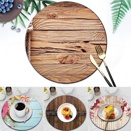 Pcs wood leather placemats - leather,