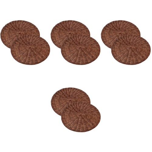 Brown woven placemats set - brown,